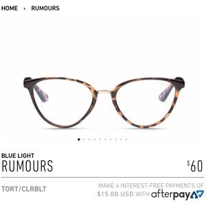 NWT Quay Blue Light Rumours Glasses